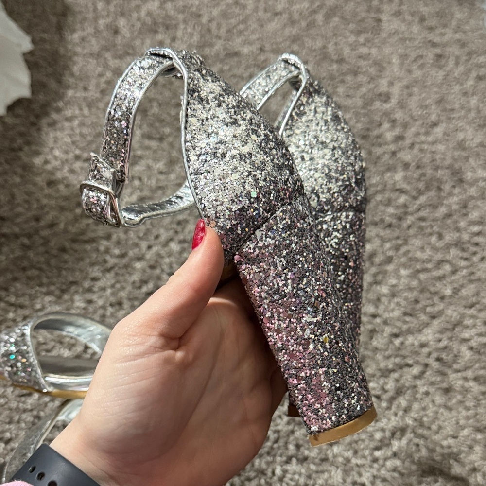 Sheeland Silver GlitterMetallic  Heels size 9 - Picture 7 of 11